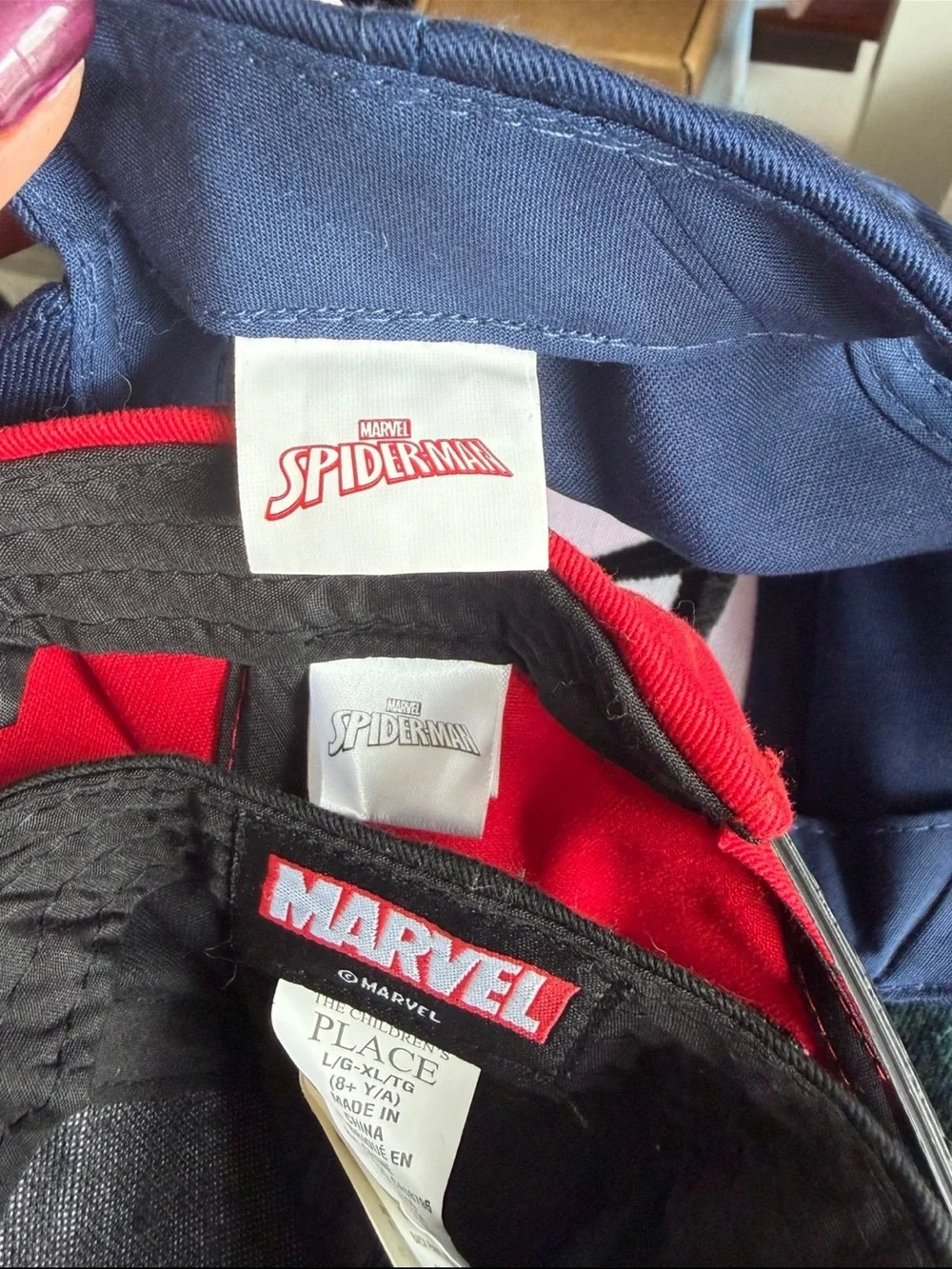 Marvel Spider-Man Kids Caps - Red, Navy, Black